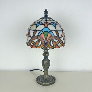 Vintage Stained Glass Lamp,Retro bedside handmade table light,Classic home decor